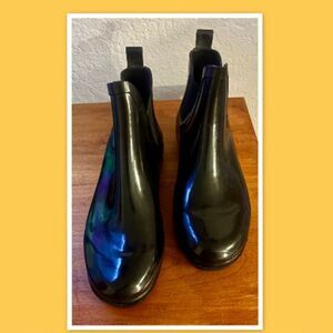 Capelli New York Ladies Black Shiny Rain Boot